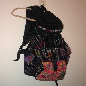 Guatemalan embroidered backpack Latino design